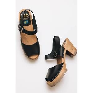 NEW MIA authentic swedish peep toe clog in black